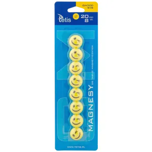 Magnesy Tetis 2cm Buźki Żółte, 8szt
